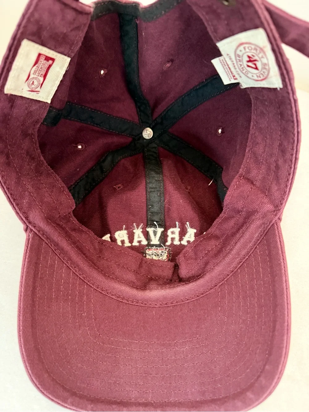 Harvard University ’47 Brand Crimson Embroidered Crest Adjustable Hat